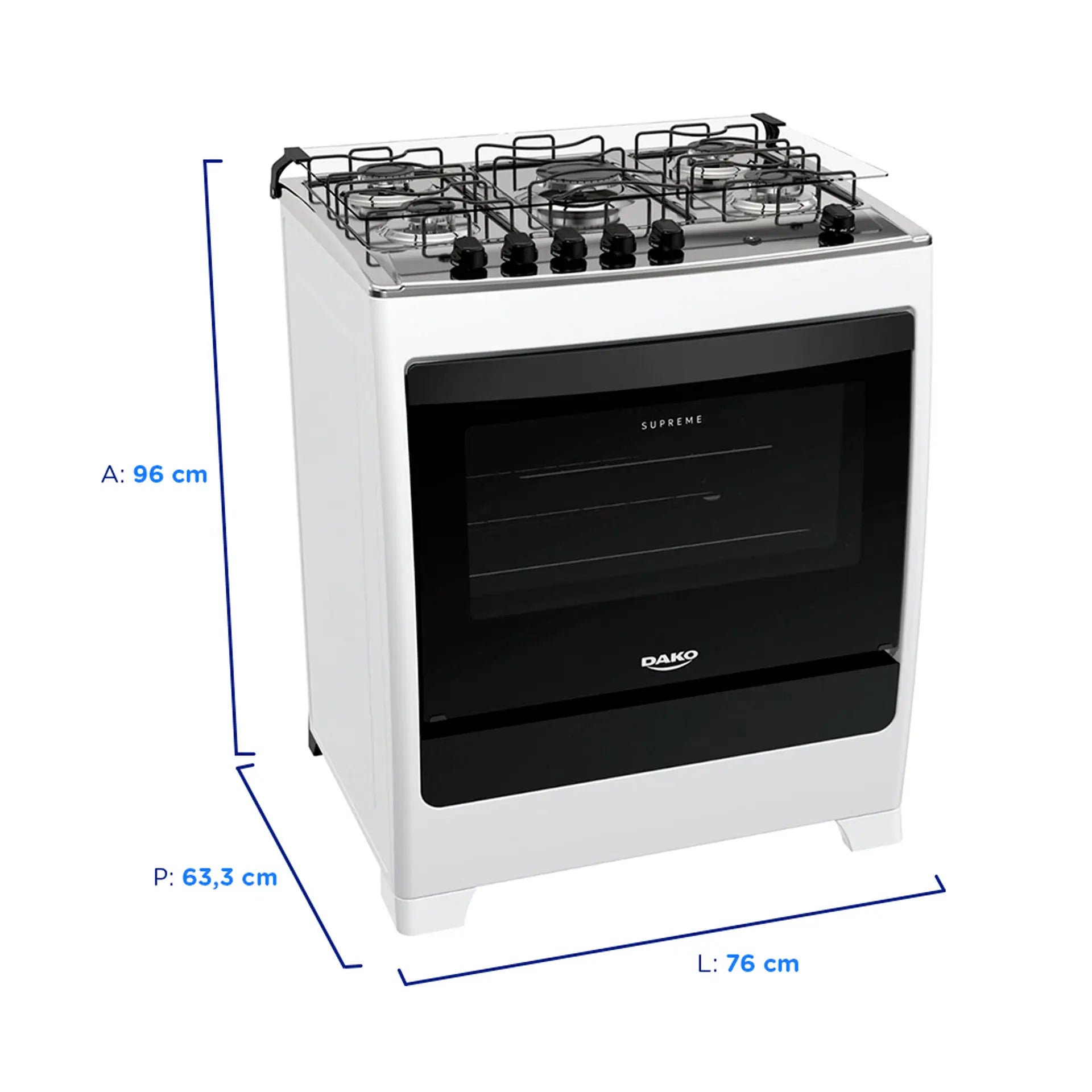 Fogão 5 Bocas Automático piso Supreme Dako