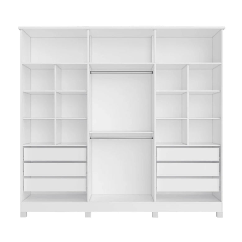 Guarda-Roupa Casal Em MDF 6 Portas 6 Gavetas Bianca Bianchi