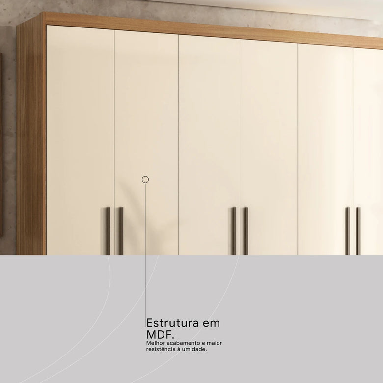 Guarda-Roupa Casal 6 Portas 4 Gavetas Venice  Demóbile
