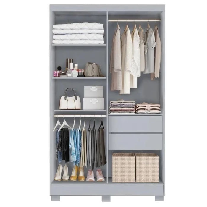 Guarda Roupa Solteiro 4 Portas 2 Gavetas Sergipe Bianchi