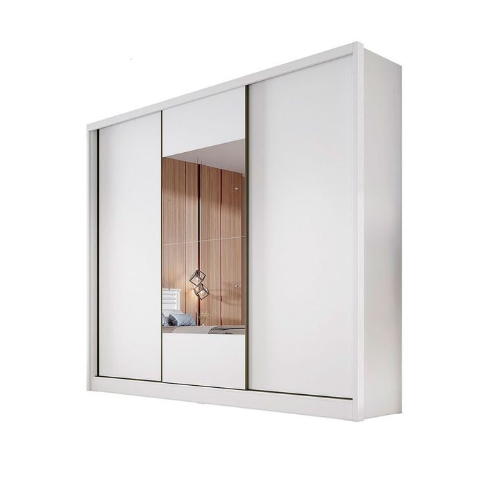 Guarda-Roupa Arezzo Plus com Espelho 3 Portas 6 Gavetas Novo Horizonte