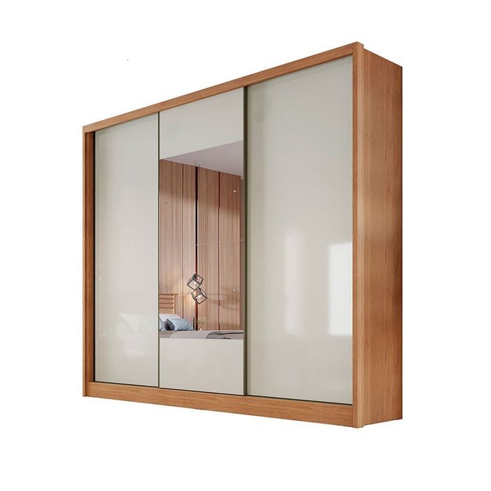 Guarda-Roupa Arezzo Plus com Espelho 3 Portas 6 Gavetas Novo Horizonte