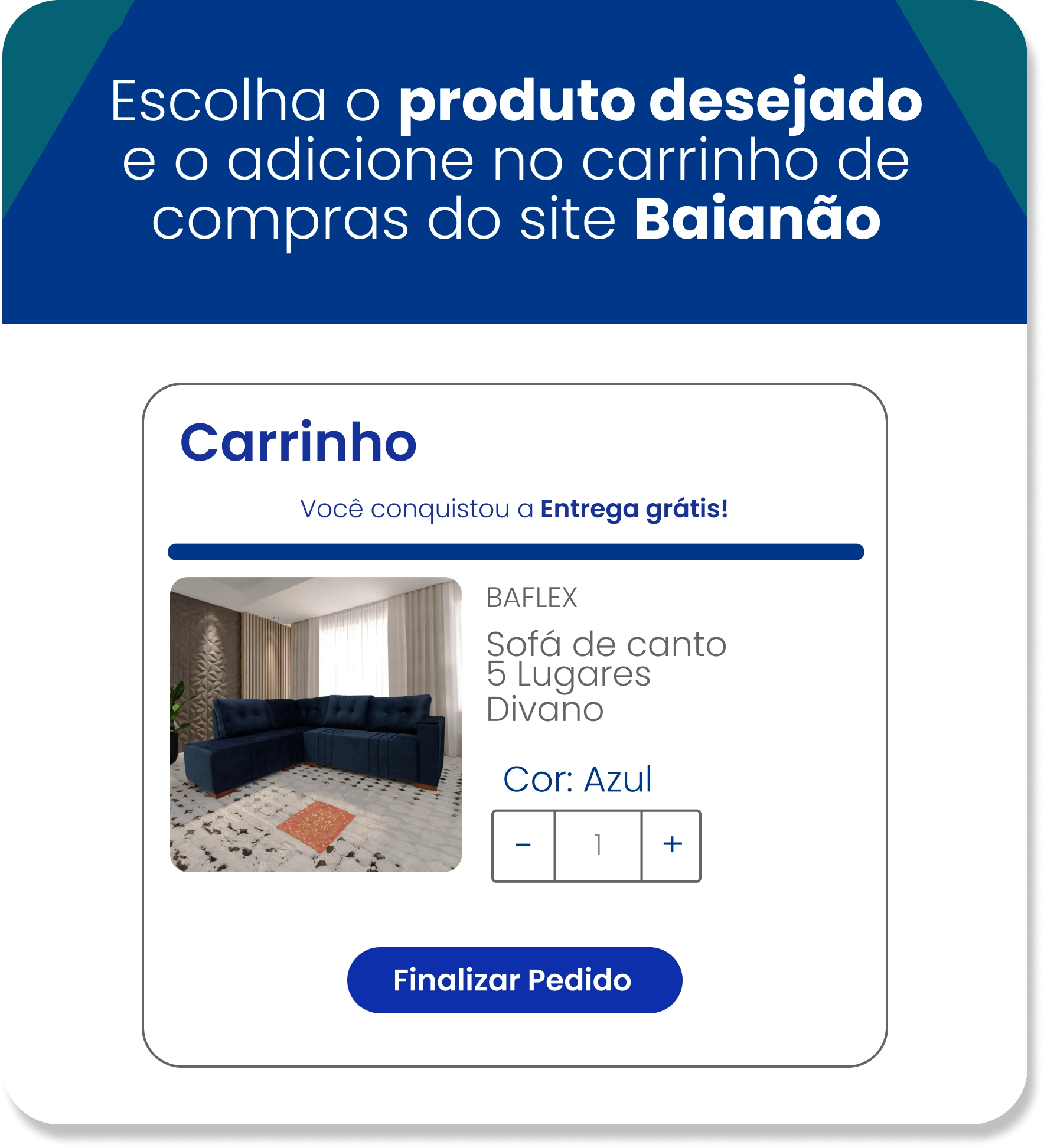 <p>Escolha o seu produto e adicione no carrinho.</p>