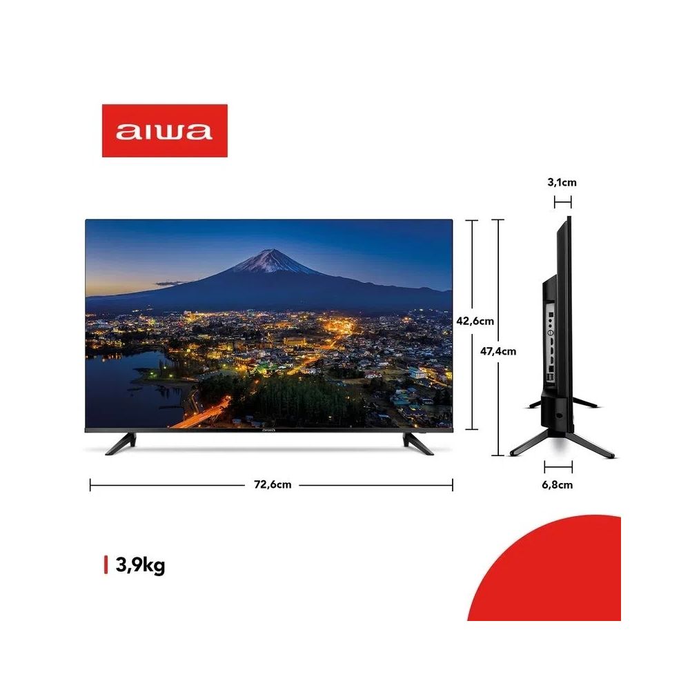 Smart TV 32" Led AWS-TV-32-BL-02 Wi-fi 2 HDMI 2 USB Aiwa