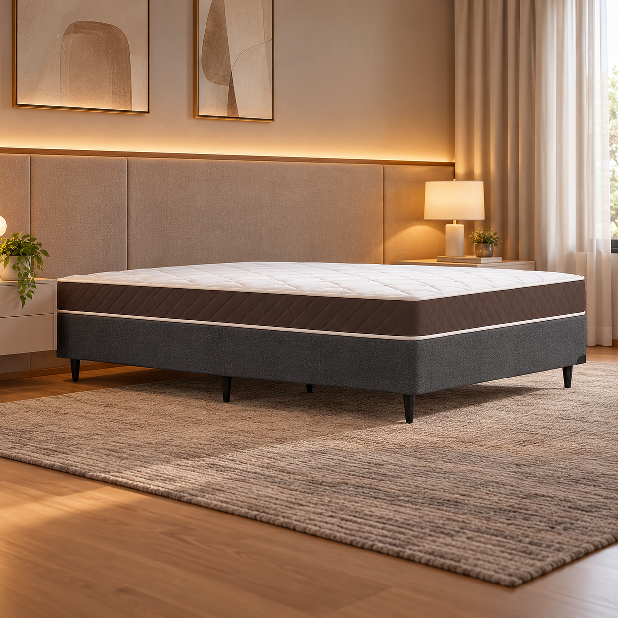 Base Para Colchão De Casal 138x188cm Sommier Ortobom - CINZA