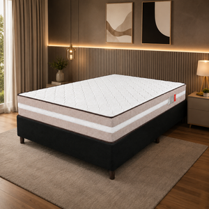 Cama Box Casal (Colchão + Base) 138x188 Ortopédico Gold Premium Reconflex