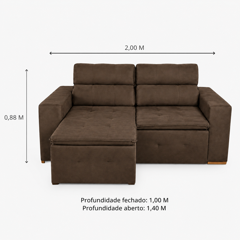 Sofá Retrátil/Reclinável 3 Lugares Isabela Inovaflex