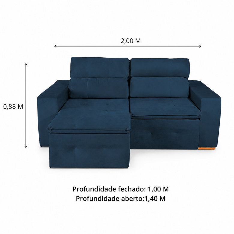 Sofá Retrátil/Reclinável 3 Lugares Isabela Inovaflex
