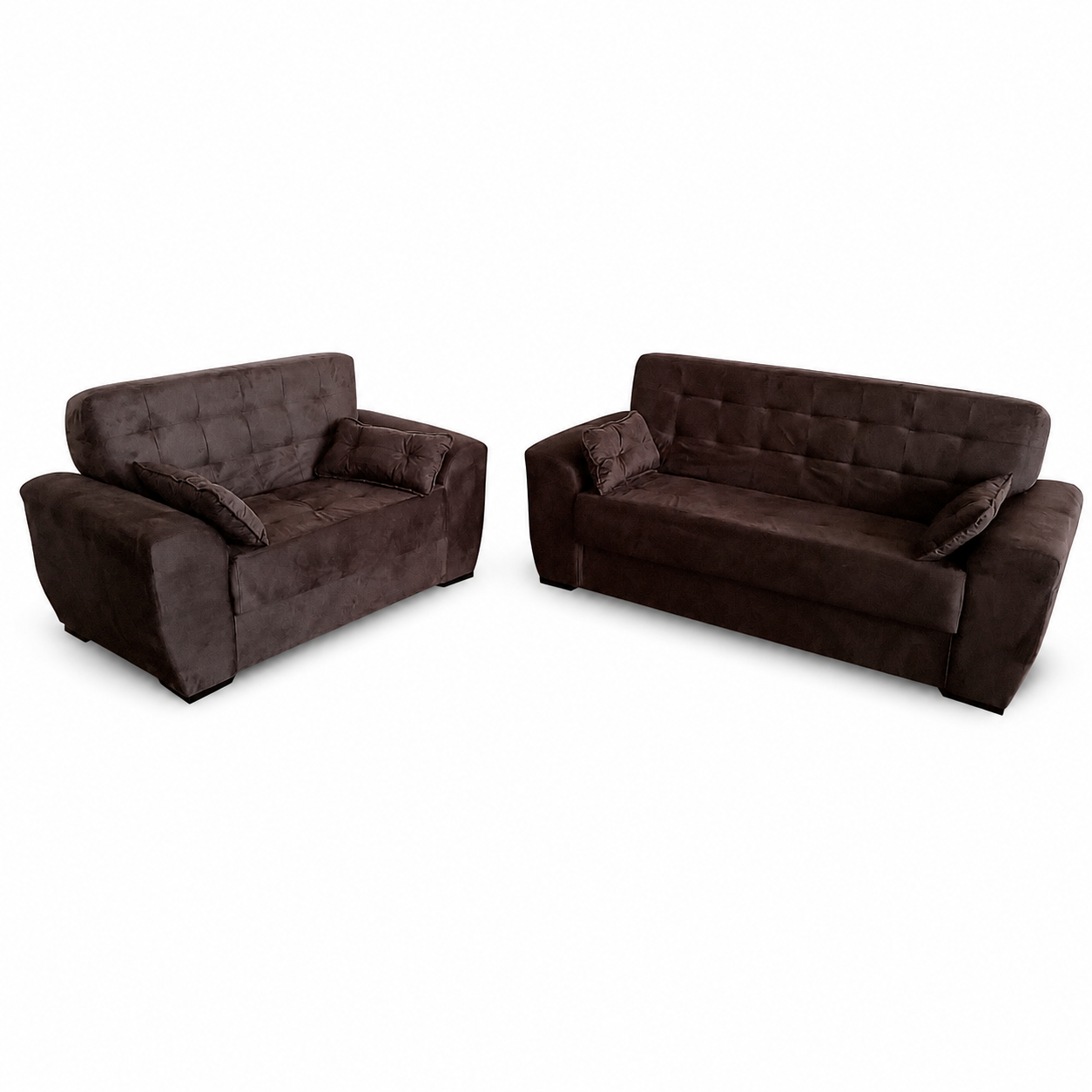 Conjunto de Sofás 3 e 2 Lugares Berlim Masterflex - PENA MARROM