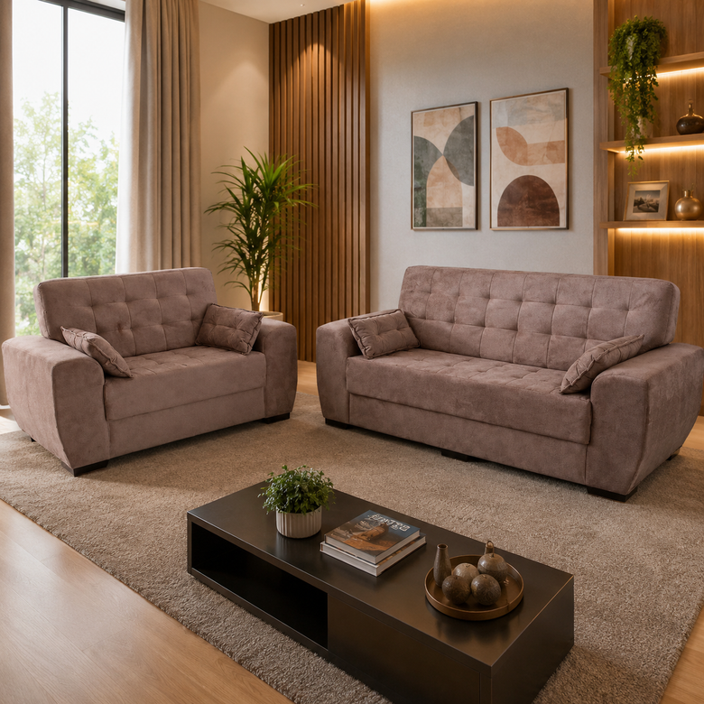 Conjunto de Sofás 3 e 2 Lugares Berlim Masterflex