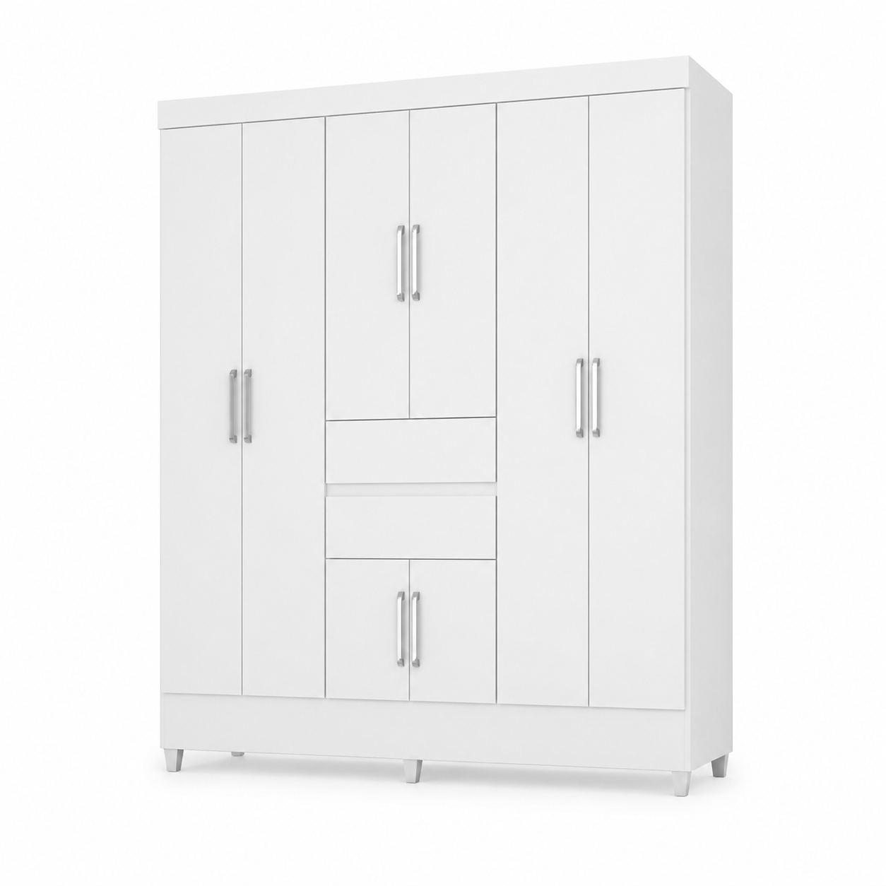 Guarda Roupa Casal 8 Portas 2 Gavetas Munique Demóbile - BRANCO