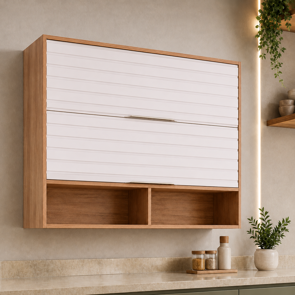 Armário Aéreo 2 Portas 120cm Esplendida Mgm - FREIJÓ OFFWHITE