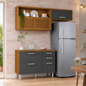 Cozinha Compacta 100% MDF 4 Portas 3 Gavetas Princesa Nesher