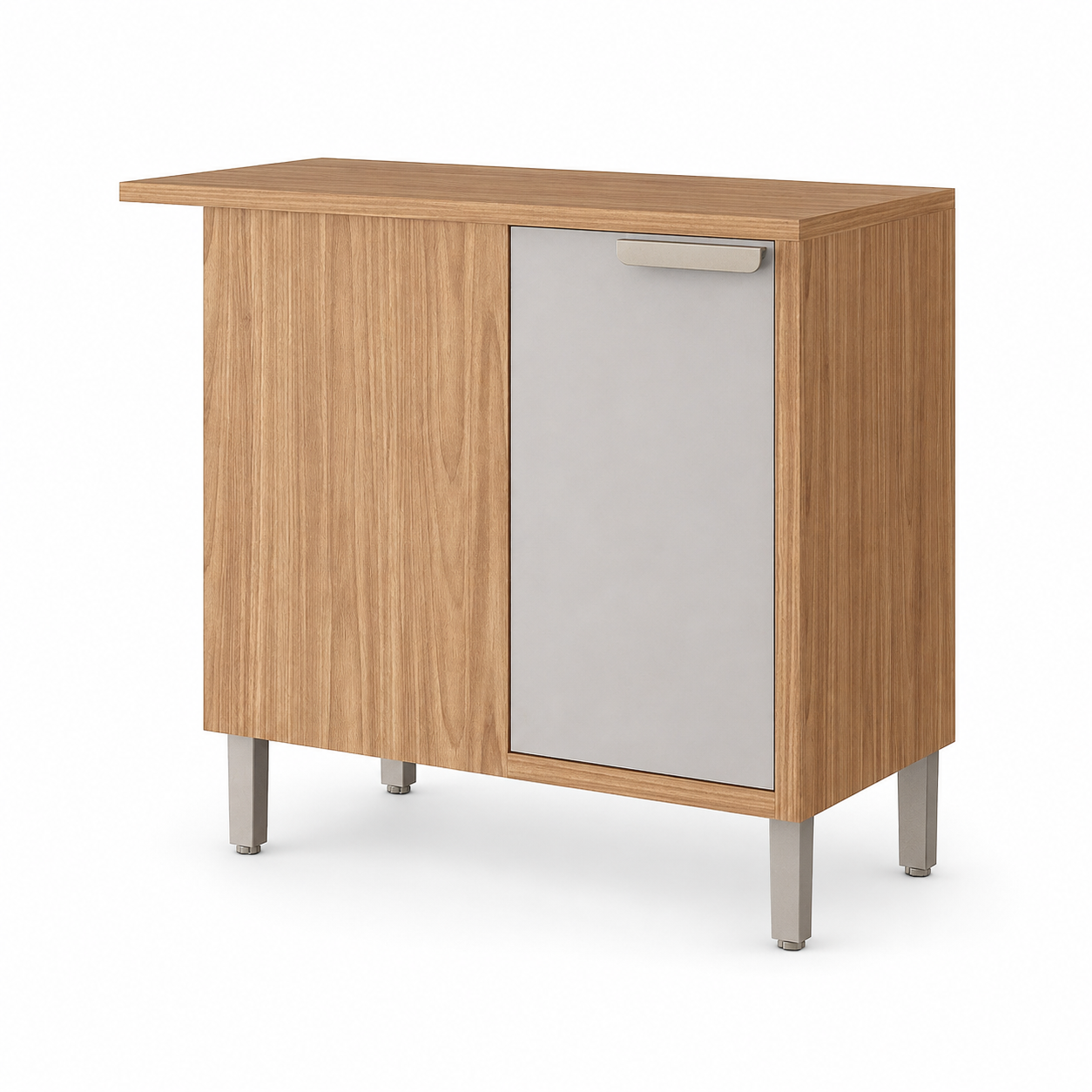 Balcão de Canto 100% MDF 1 Porta 92cm Eloíse MGM - FREIJO / OFF WHITE