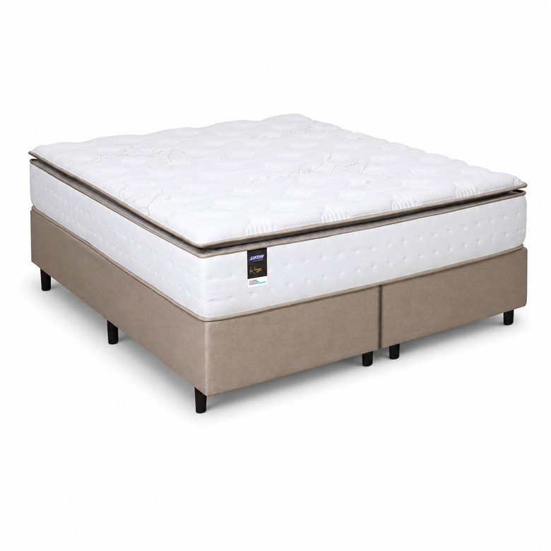 Cama Box Queen (Colchão + Base Bipartida) Molas Ensacadas Kings Gazin