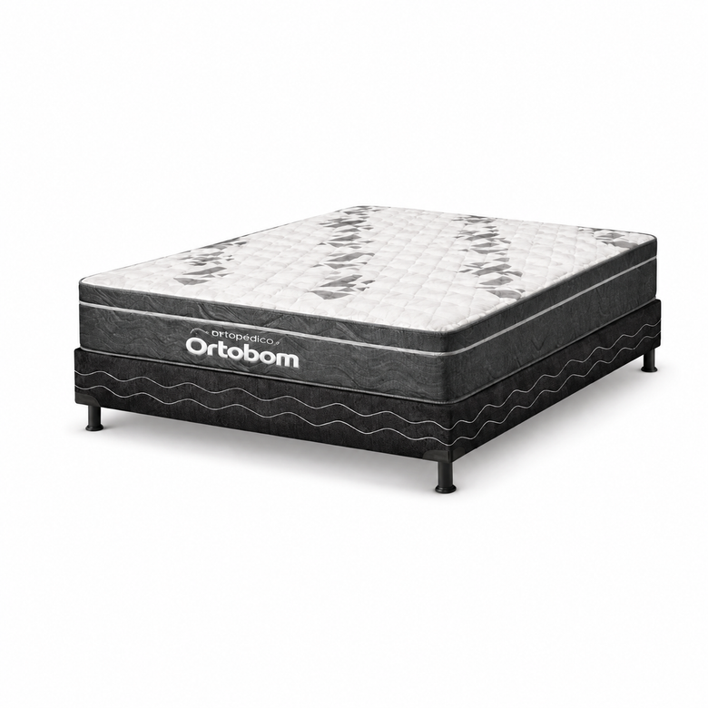 Cama Box Casal Airtech D33 (Colchão + Base) 138x188 Ortobom