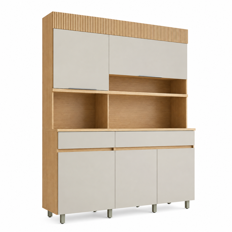 Cozinha Compacta 100% MDF 5 Portas 2 Gavetas Realeza Nesher