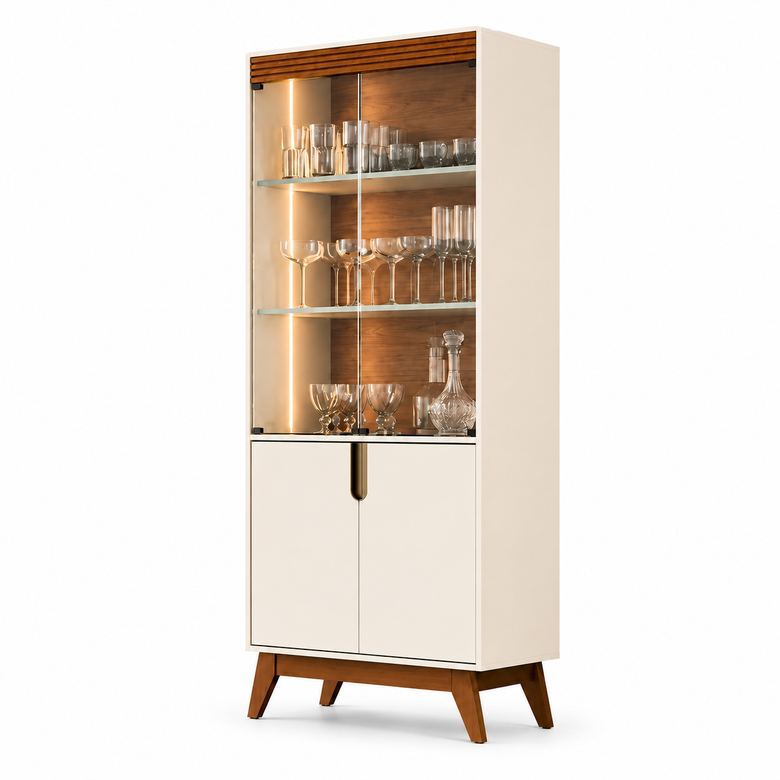 Cristaleira Paraty Com LED 4 Portas Mobler