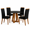 Conjunto Mesa de Jantar 90cm Redonda com 4 Cadeiras Livia Sonetto