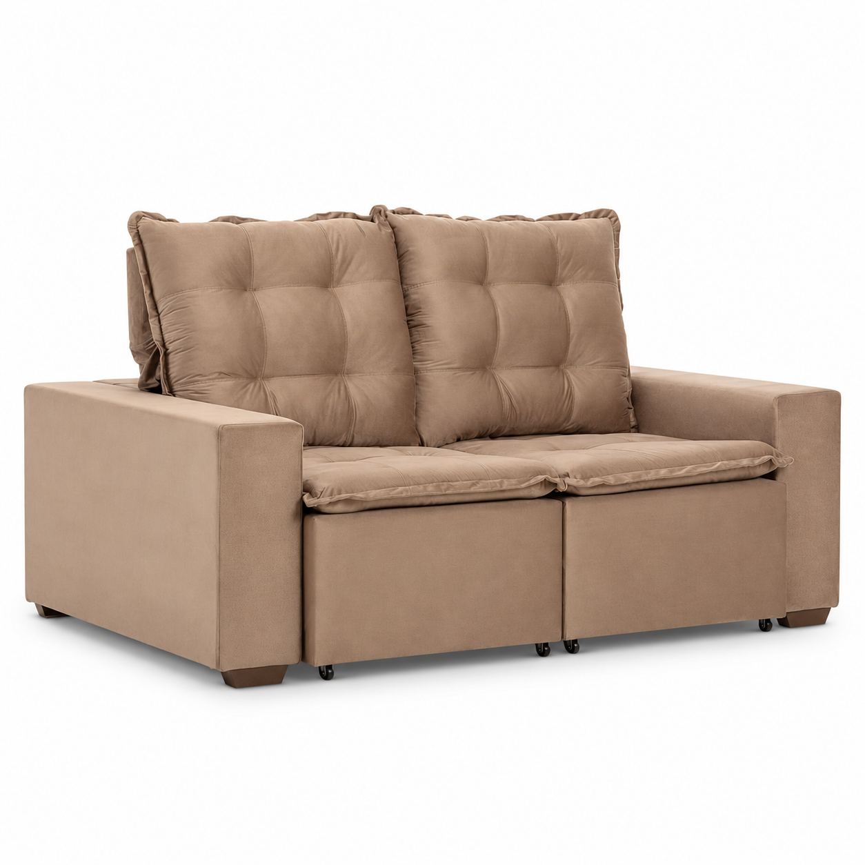 Sofá Retrátil/Reclinável 2 Lugares Dallas Marquês Estofados - CAPUCCINO