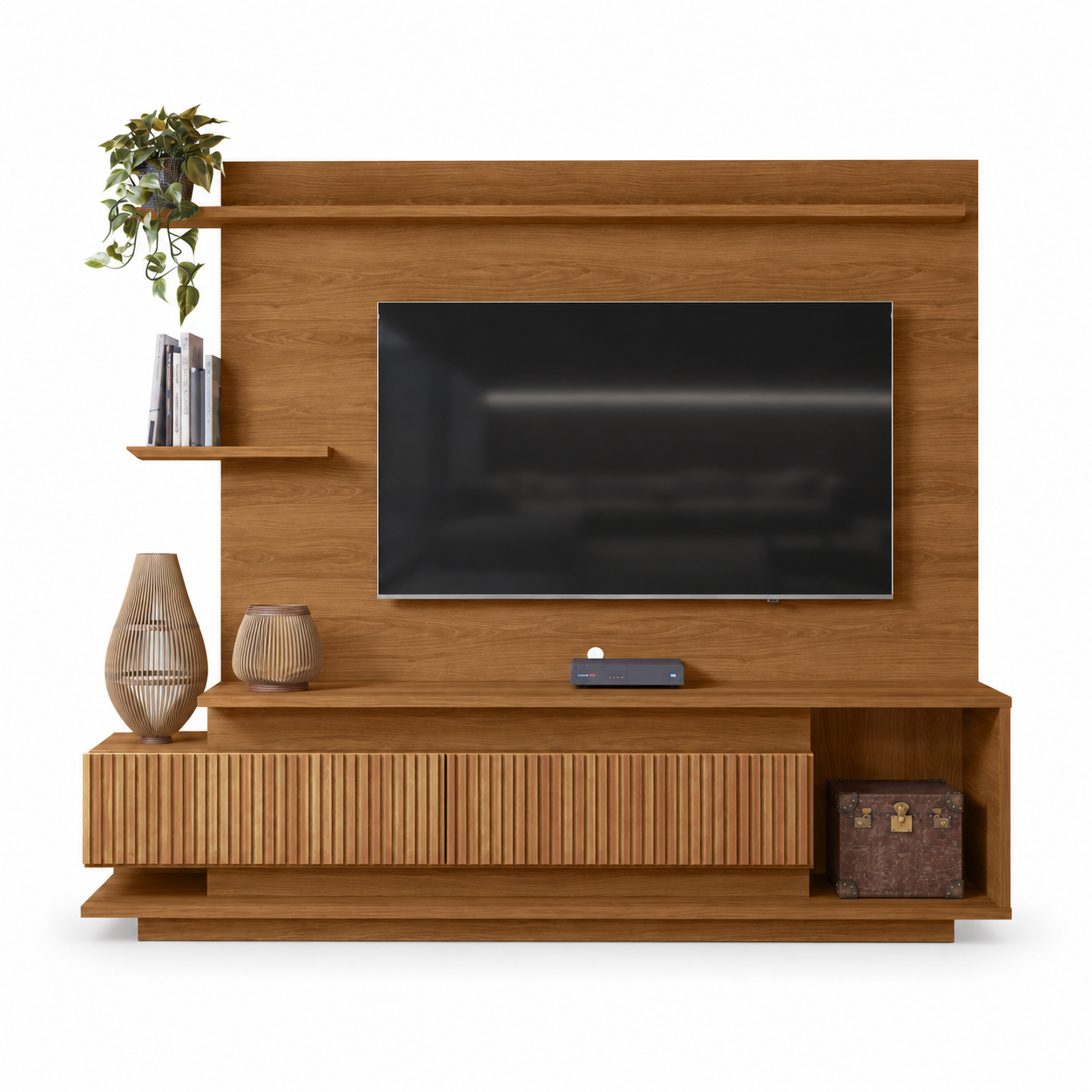 Home Para TV 65" Ripado 3D 2 Portas Istambul Lukaliam - JEQUITIBÁ