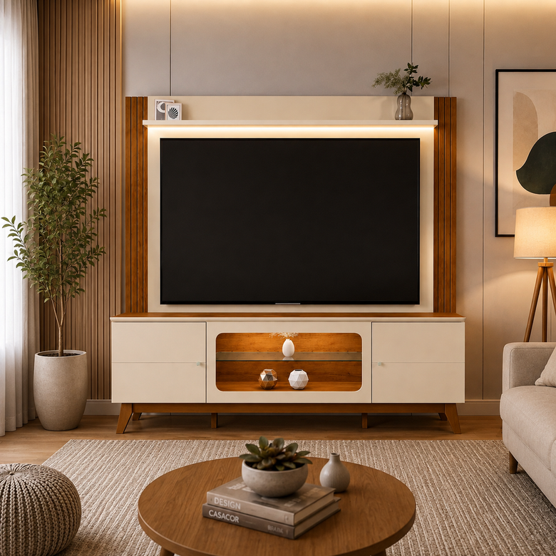 Home Para Tv Até 70" Com LED Maceió Mobler