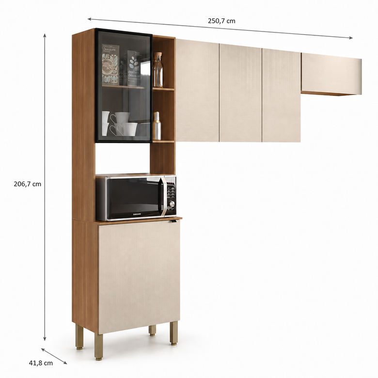 Cozinha Compacta 100% MDF 6 Portas Vert Plus Kits Paraná