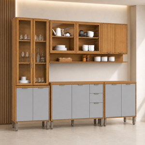 Cozinha Modulada 5 Peças 2 Gavetas 13 Portas Colors Kits Paraná
