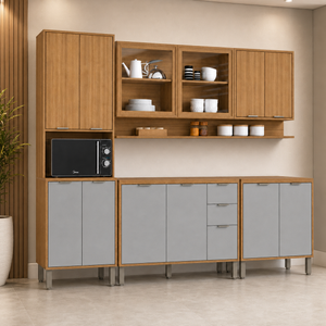 Cozinha Modulada 5 Peças 2 Gavetas 13 Portas Colors Kits Paraná