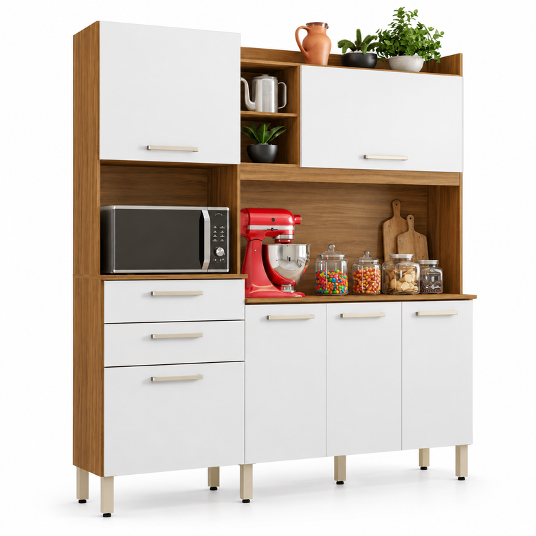 Cozinha Compacta 6 Portas 2 Gavetas Select Demóbile