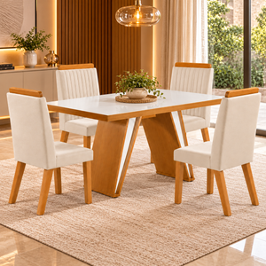 Conjunto De Mesa De Jantar Com 4 Cadeiras Ravena LJ Móveis