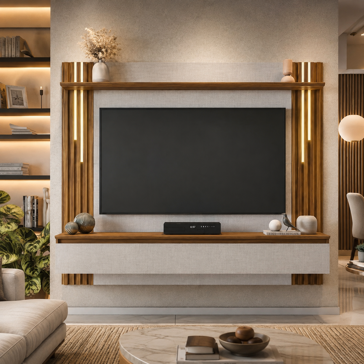 Painel Para TV Até 65" Com Led NT1345 Notável Móveis - OFF WHITE/FRJ