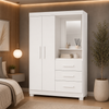 Guarda Roupa Solteiro 2 Portas 3 Gavetas Flex NT6020 Nótável Móveis