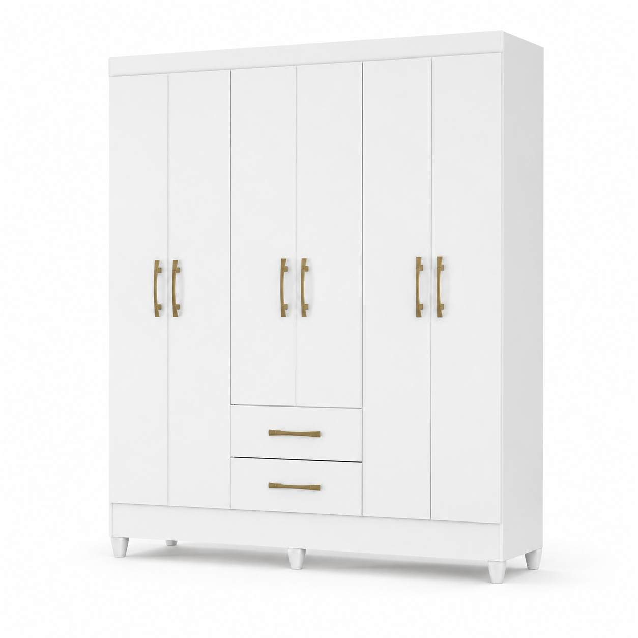 Guarda-Roupa Casal 6 Portas 2 Gavetas Panamá Moval - BRANCO
