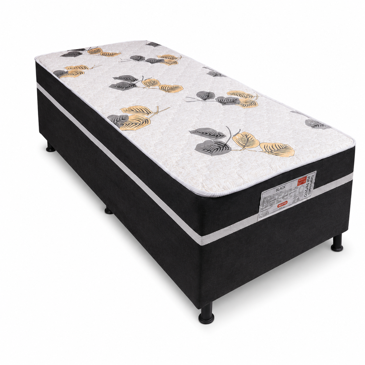 Cama Box Solteiro Conjugada D28 88x188 Black Bacetto