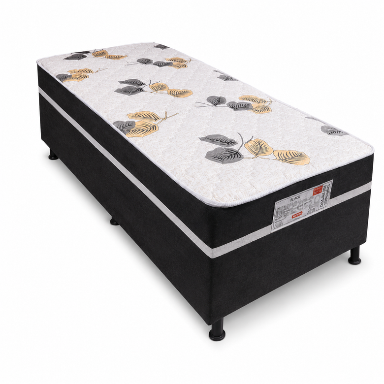 Cama Box Solteiro Conjugada D28 88x188 Black Bacetto