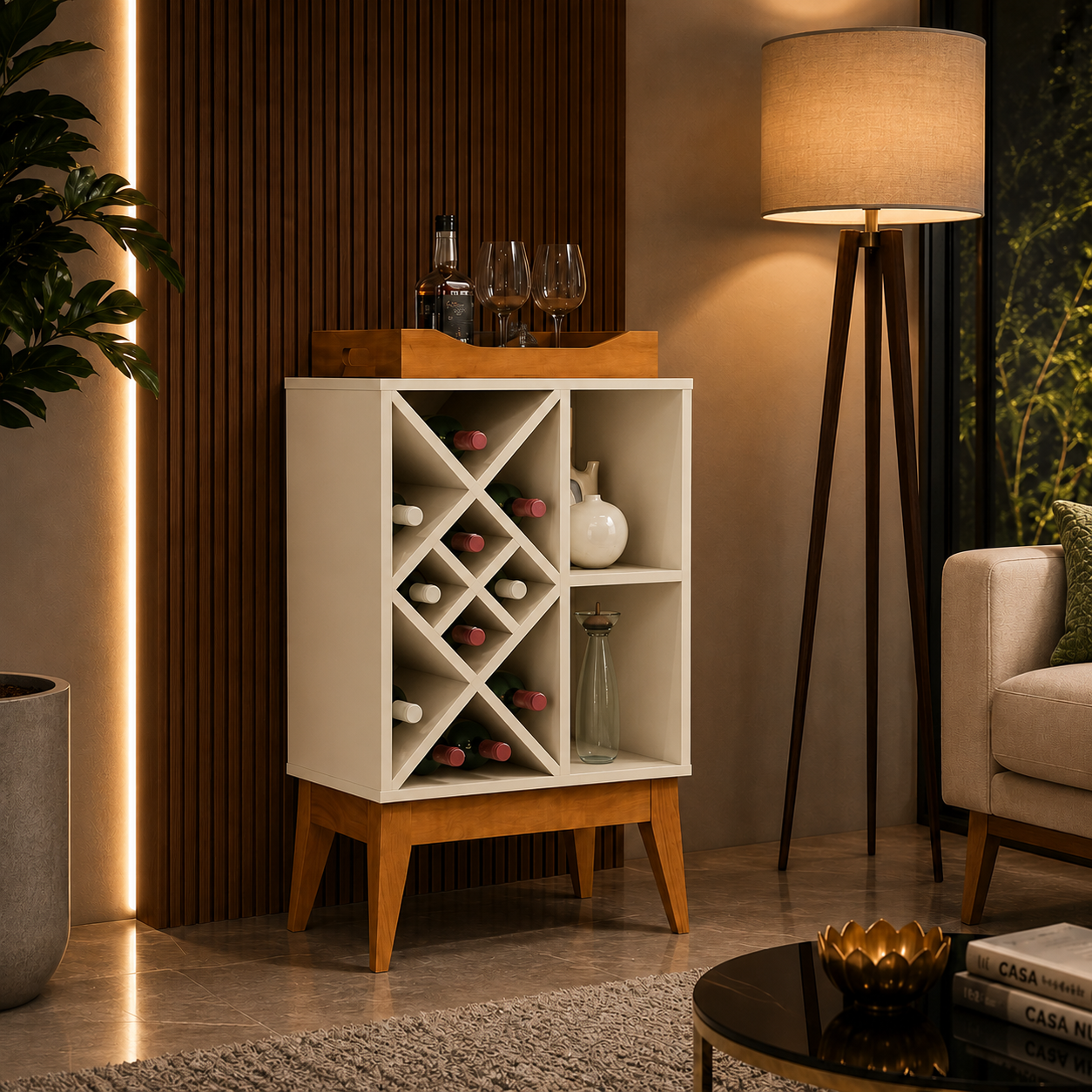 Bar Adega 50cm Bali Edn Móveis - OFF WHITE