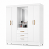 Guarda-Roupa Solteiro 4 Portas com Espelho 3 Gavetas Capri Moval