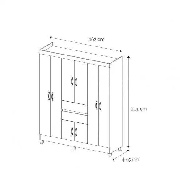 Guarda Roupa Casal 8 Portas  2 Gavetas Munique Demóbile