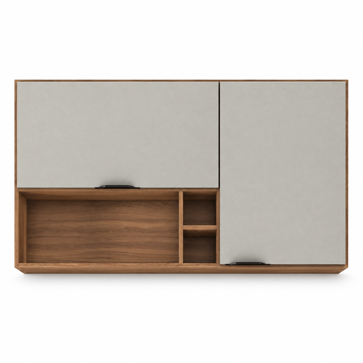 Armário Aéreo 120cm 2 Portas Com Nichos Firenze Demóbile - AMÊNDOLA / NUDE
