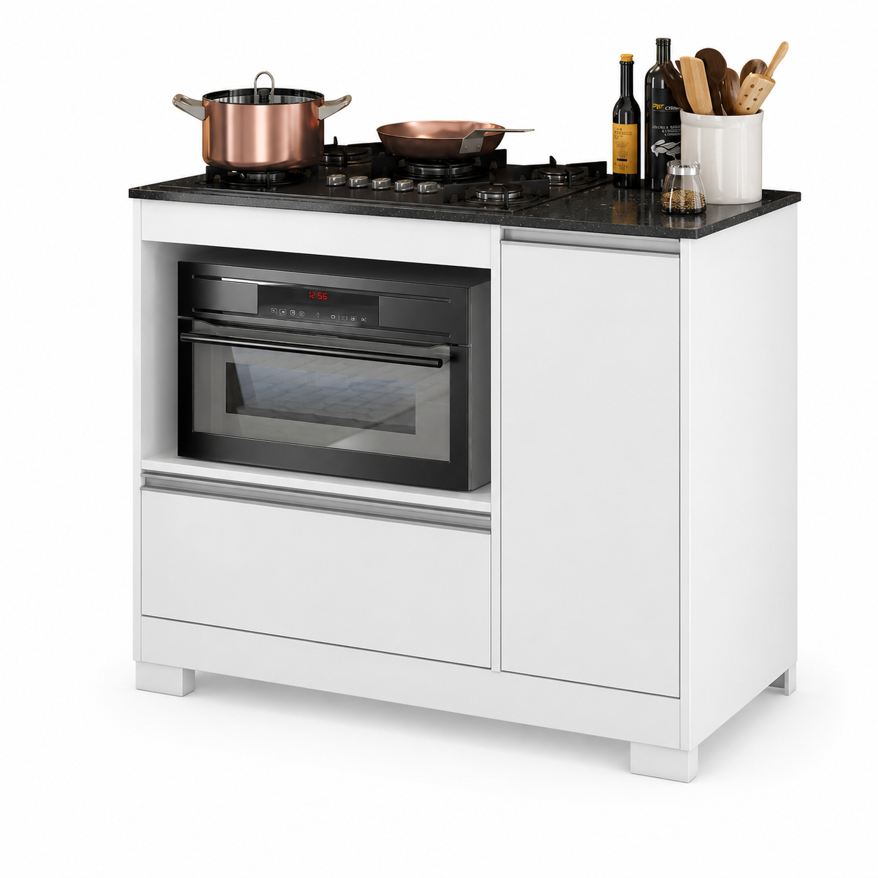 Balcão Cooktop Para Cozinha 1 Porta 1 Gaveta NT 3050 Notável - BRANCO
