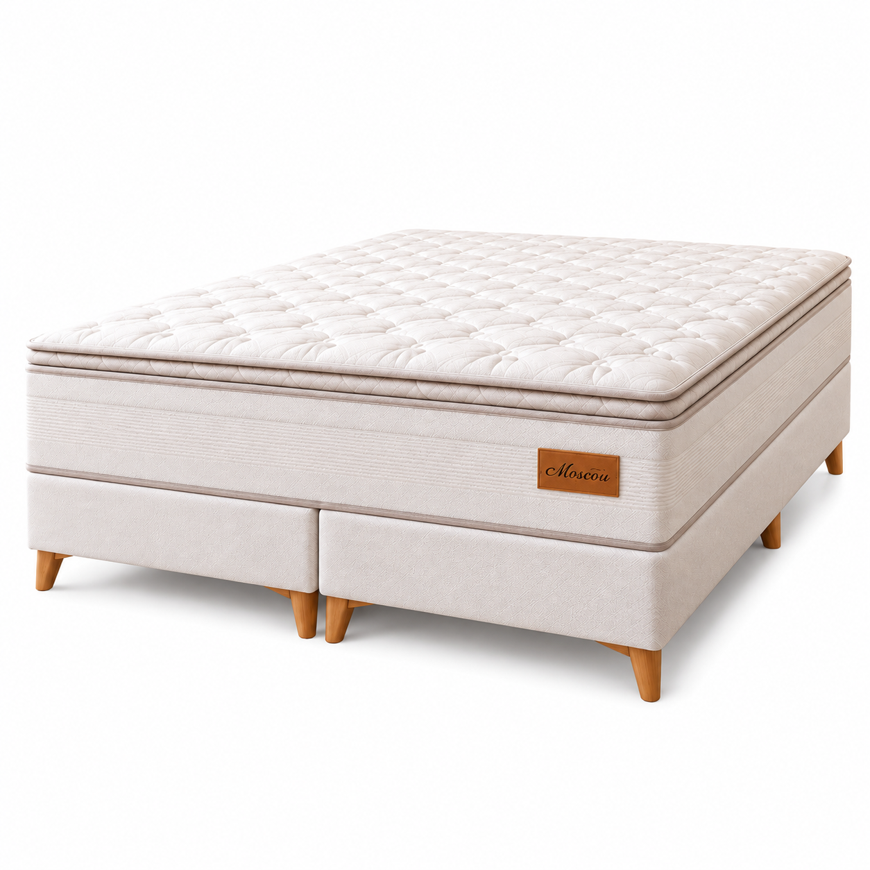 Cama Box King Molas Ensacadas 198x198cm Moscou Topázio - BRANCO