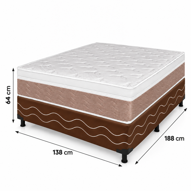 Cama Box Casal (Colchão + Base) Molas Ensacadas Majestic Visco Design