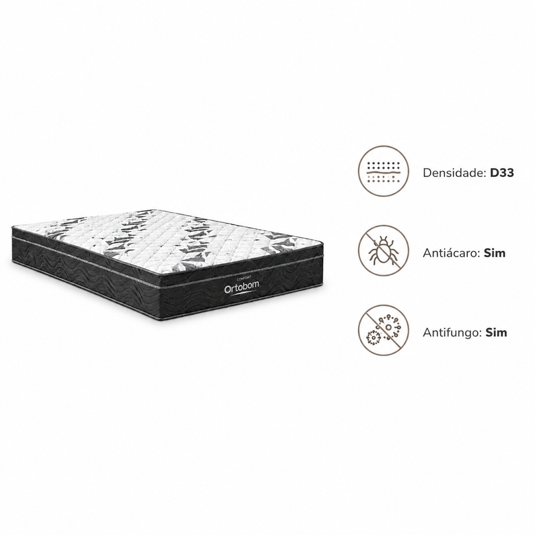 Cama Box Casal (Colchão + Base) 138x188 D33 Airtech Ortobom