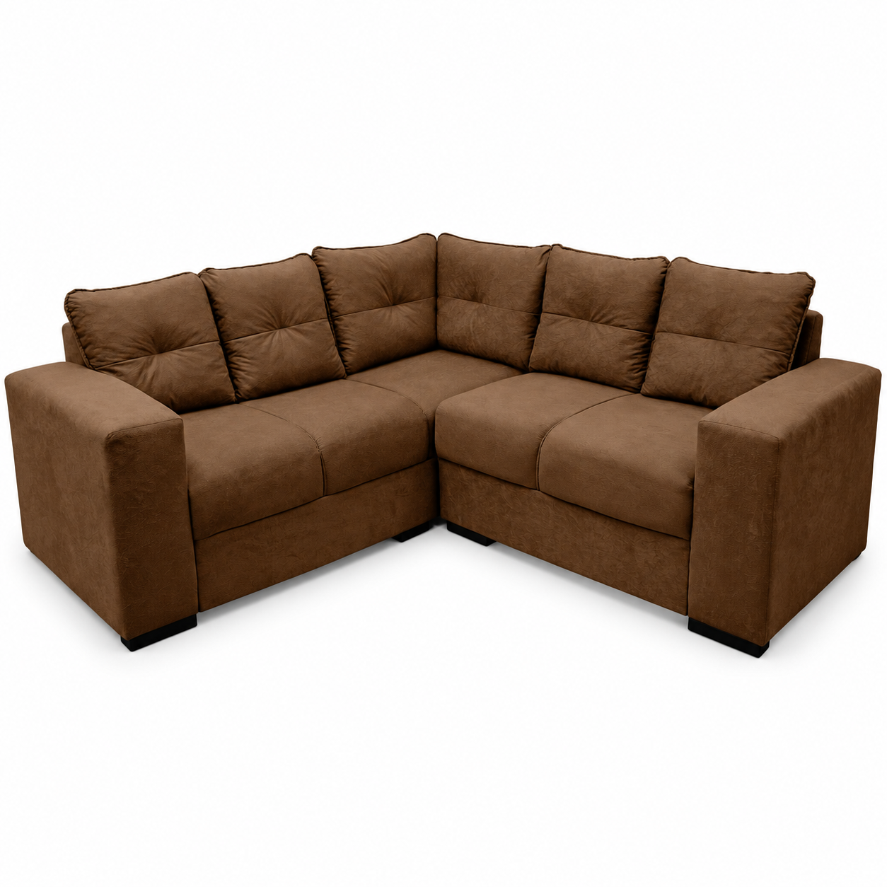 Sofá De Canto 5 Lugares Athena Masterflex - MARROM SUEDE PENA