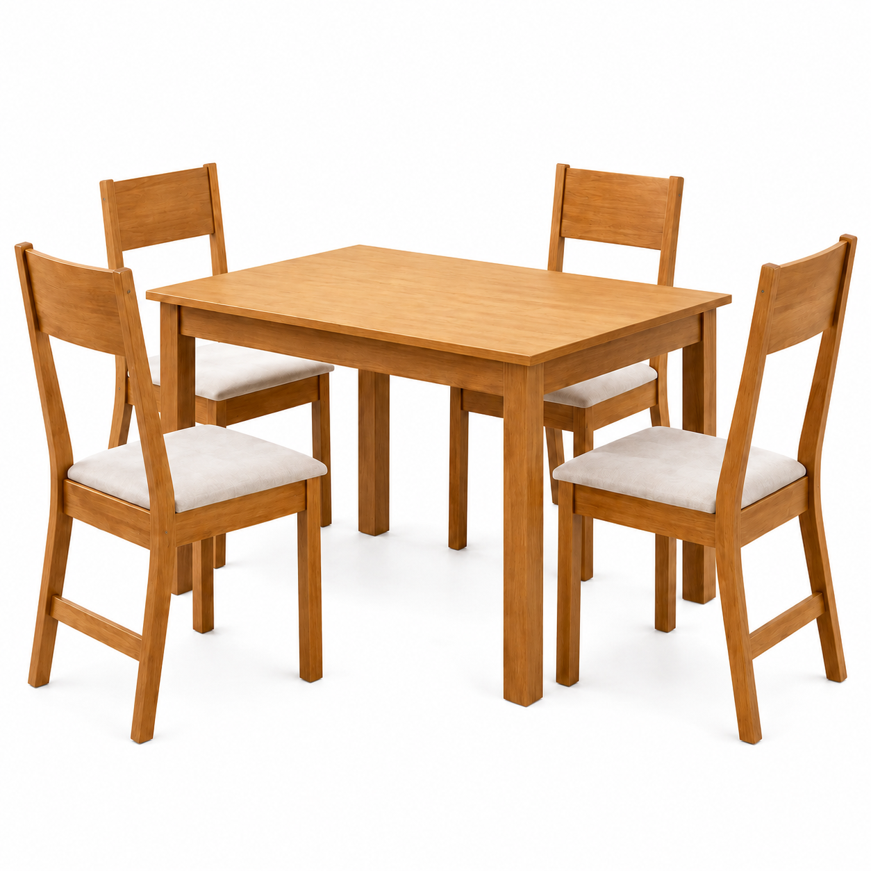 Conjunto de Mesa Bellagio 1,50m com 4 Cadeiras Karla - CARVALHO / FREIJO