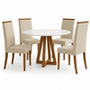 Conjunto Mesa de Jantar 90cm Redonda com 4 Cadeiras Livia Sonetto