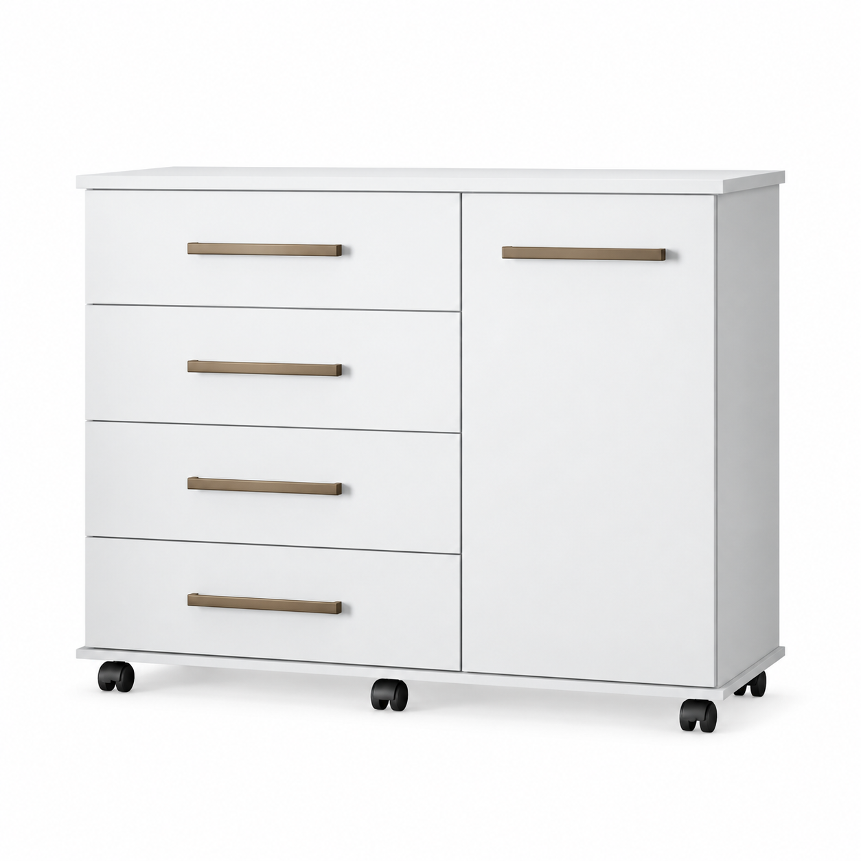 Cômoda 4 Gavetas 1 Porta Flora Demóbile - BRANCO