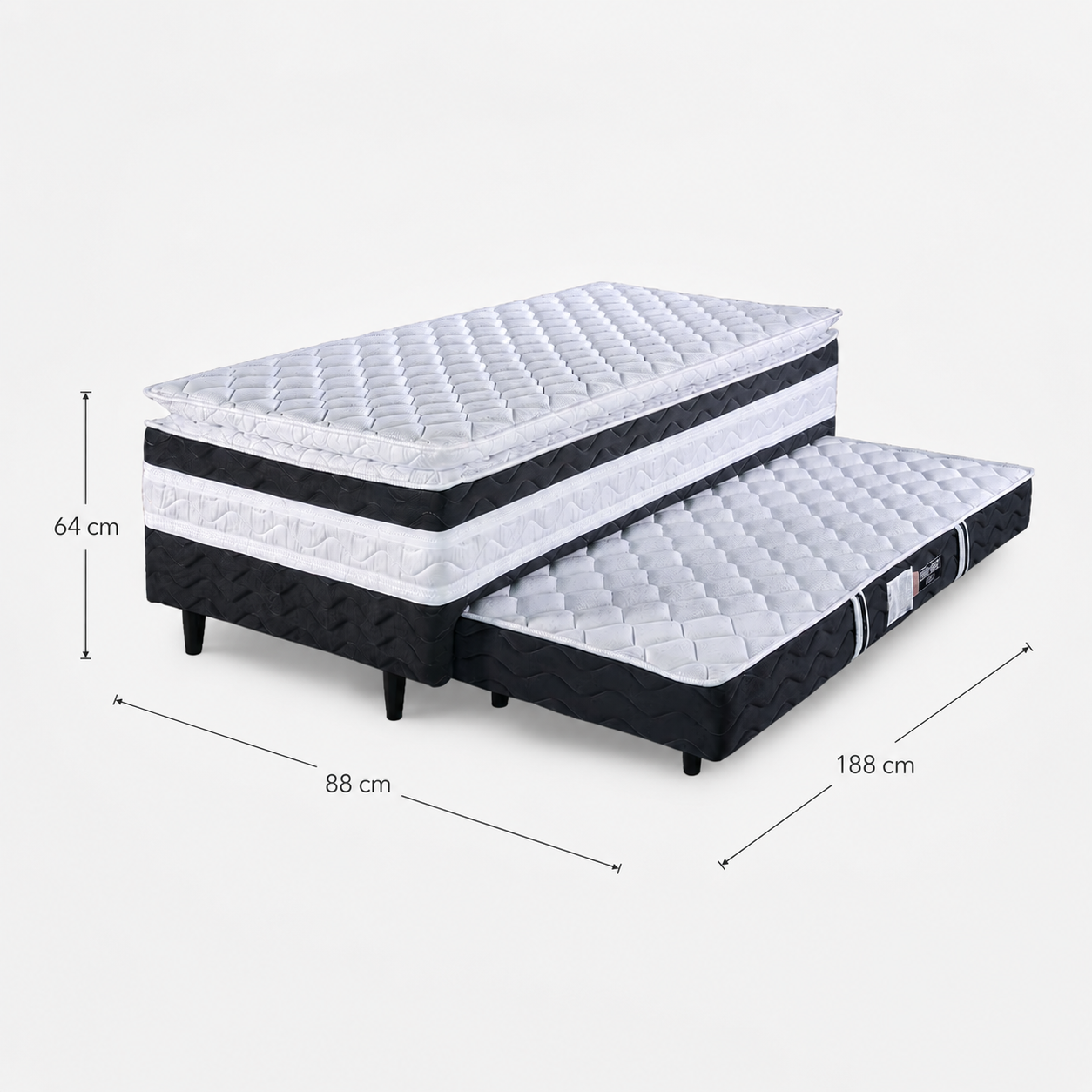 Cama Box Com Auxiliar 2 em 1 88x188 Ouro Design