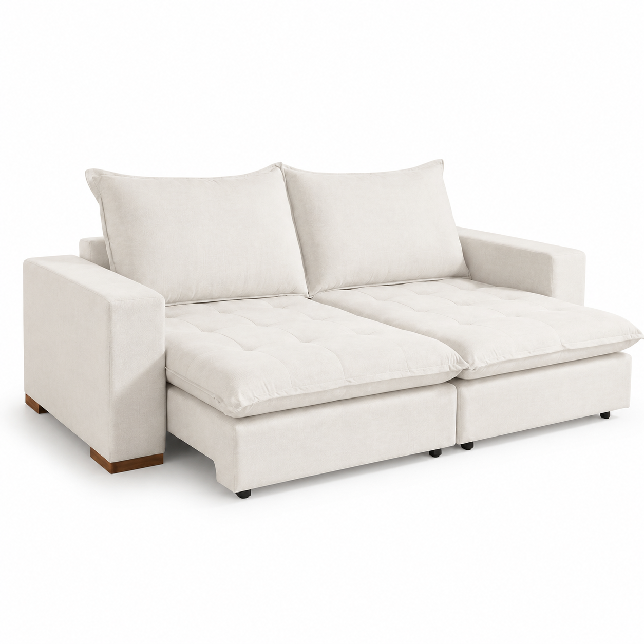 Sofá Cama Retrátil 3 Lugares Milano Design - BEGE
